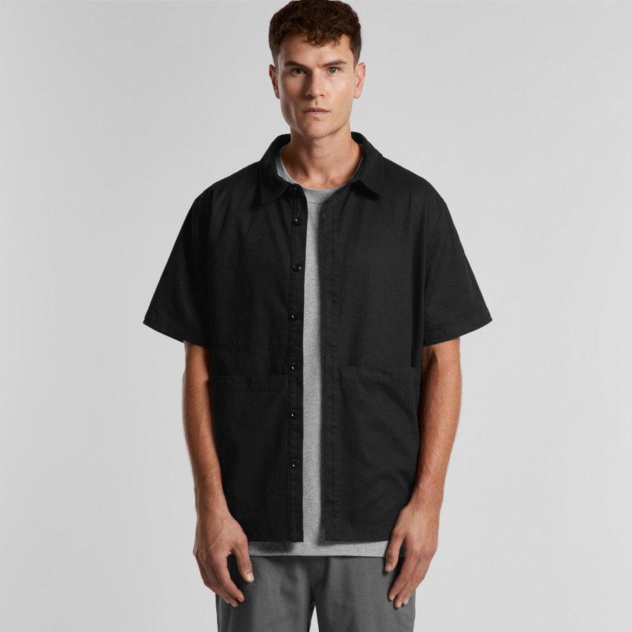 Men AS Colour Shirts & Polos | Mens Printers S/S Shirt - 5424 Black