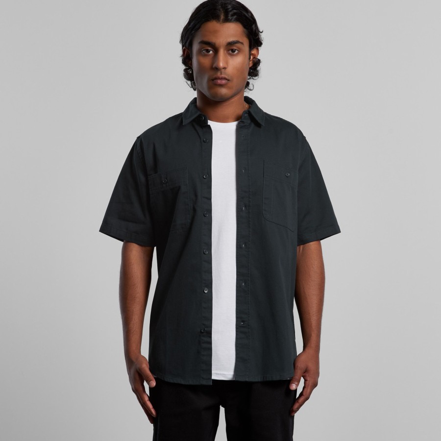 Men AS Colour Shirts & Polos | Mens Work S/S Shirt - 5421